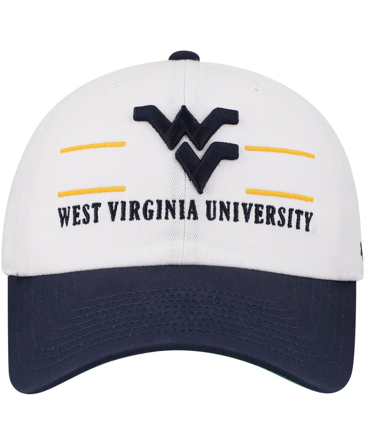47 Brand Men's White West Virginia Mountaineers Gridiron Clean Up Adjustable Hat In White