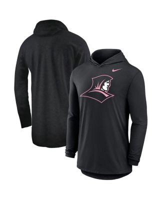 Nike - Men's Black Providence Friars Pink Out Tri-Blend Performance Long Sleeve Hooded T-Shirt