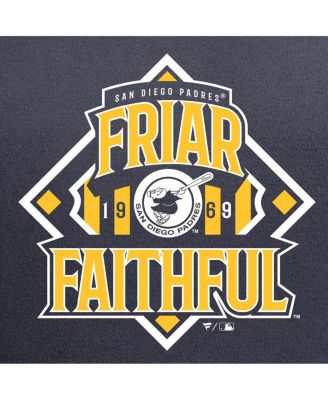 Men's Navy San Diego Padres Hometown Collection Friar Faithful Pullover Hoodie