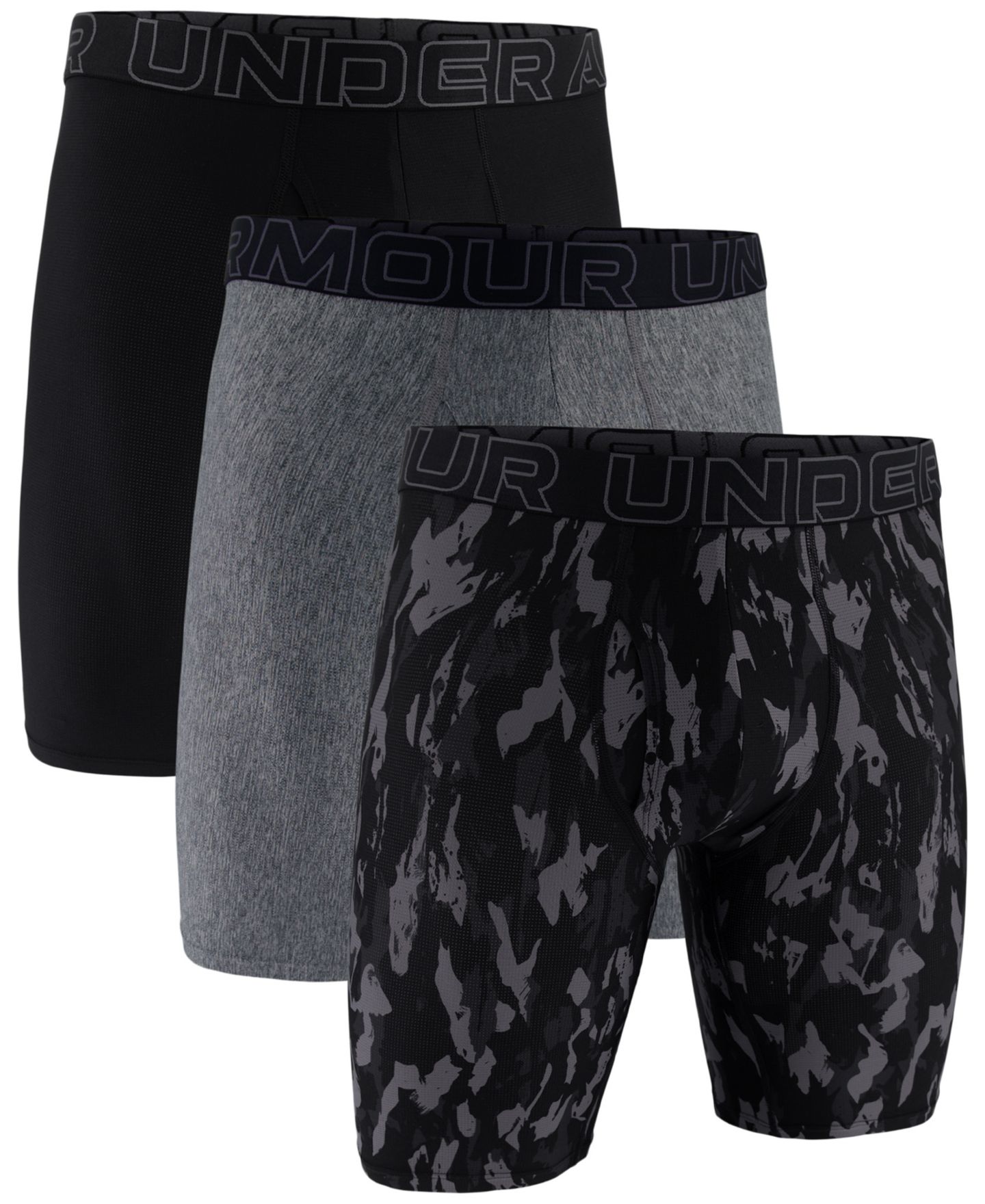 Трусы Tech для мужчин, с логотипом, 3 шт. — Under Armour, цвет: Камуфляжный — фото 1