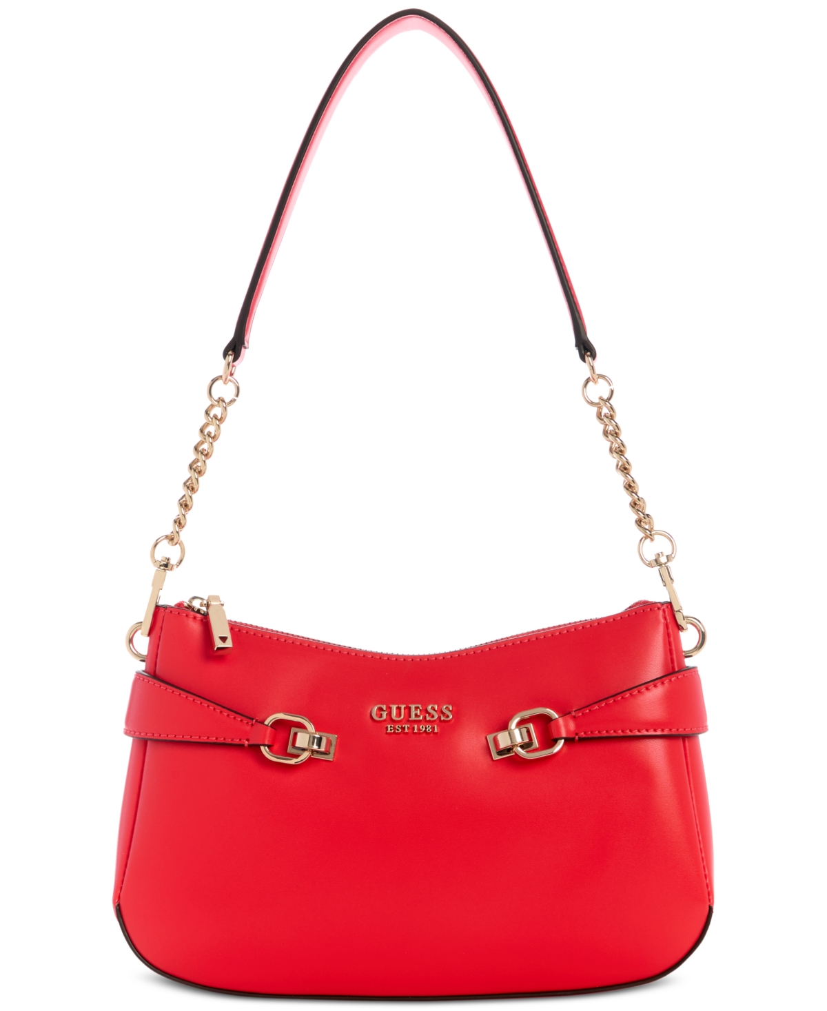 Lorelei Top-Zip Small Shoulder Bag - Coral Red