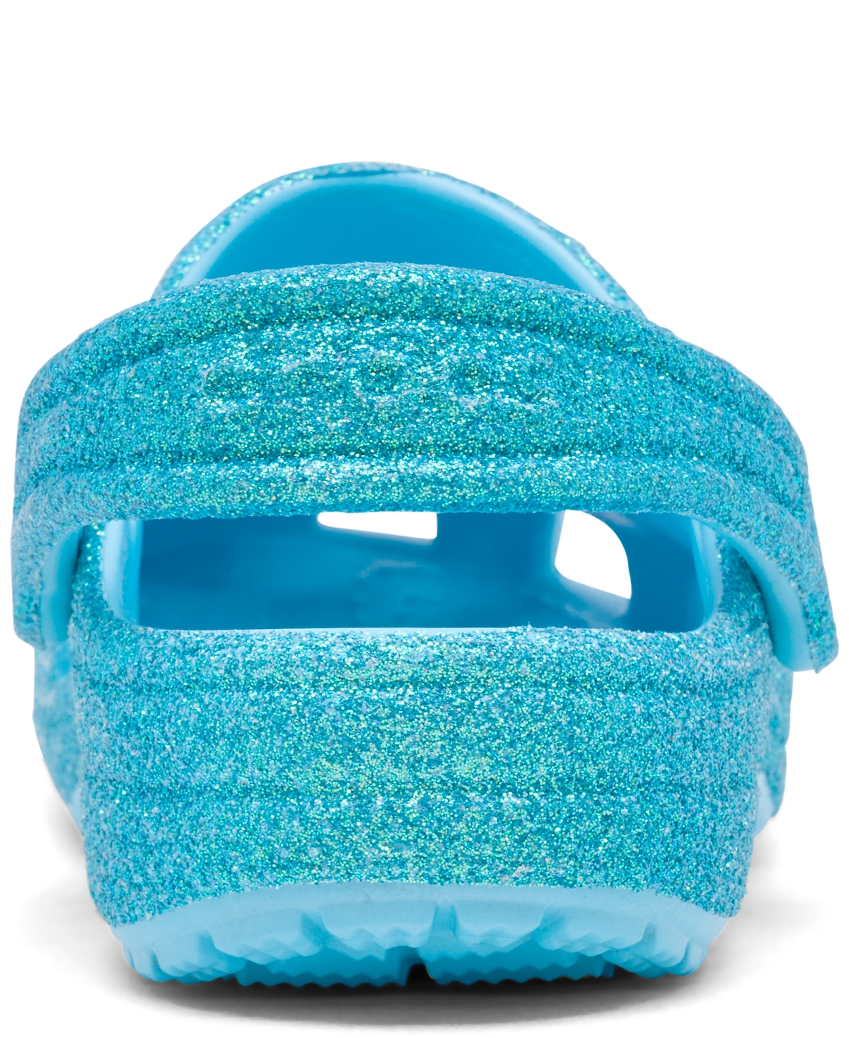 Crocs Little Girls Classic Glitter Clogs From Finish Line In Glass