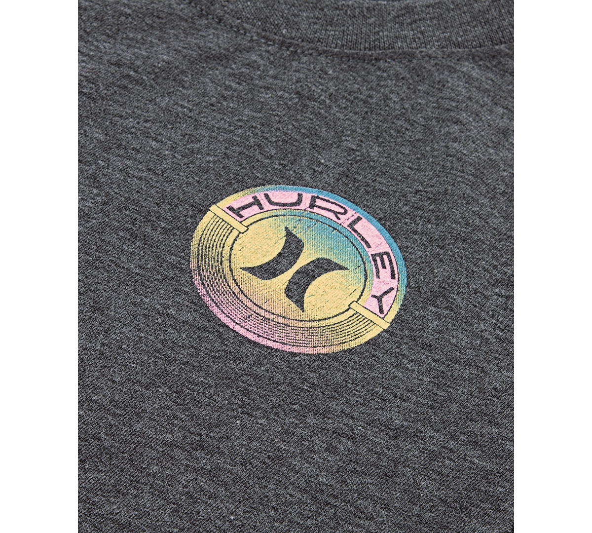 Shop Hurley Big Girls Retrograde Graphic Crewneck T-shirt In Black Heather
