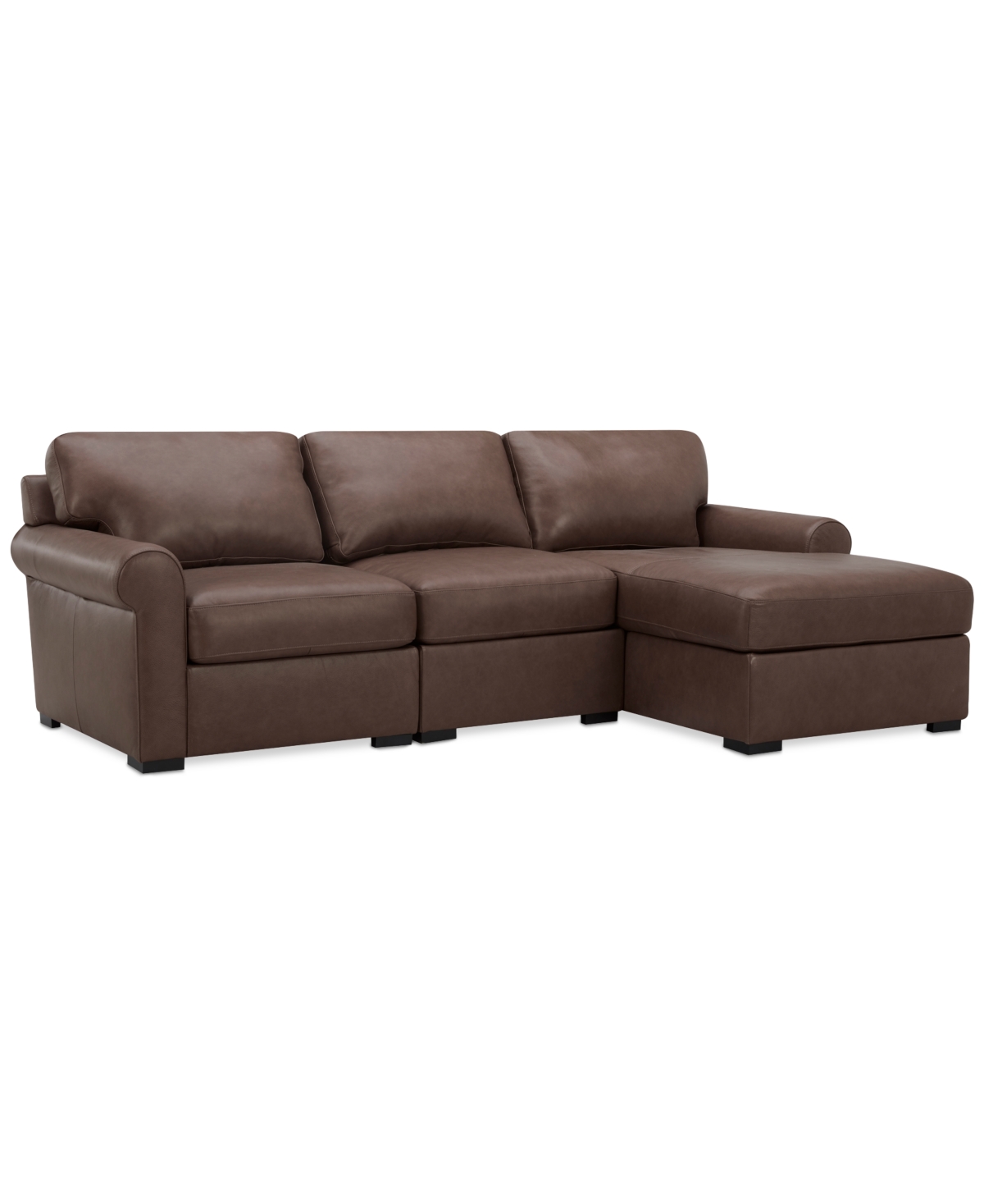 Macy's Radley Roll Arm 104" 3-pc. Leather Sectional, Exclusively At