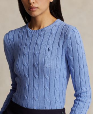 Women's Cable-Knit Cotton Crewneck Sweater
