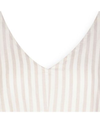 Women's Woven Sleeveless Tie-Waist Jumpsuit with Wide Leg