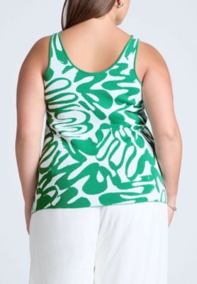 Women's Plus Size Intarsia Sweater Tank