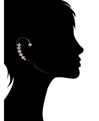 Floral Crawler Slip On CZ Earring