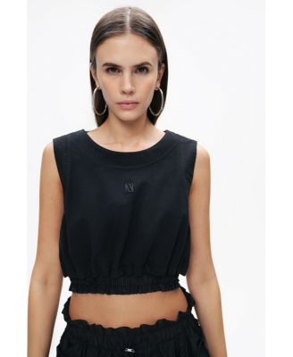 Women's Crop Top with Printed Detail