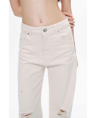 Women's Stone Detailed Wide Leg Jeans