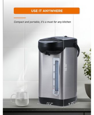 Electric Hot Water Dispenser, 750W Stainless Steel Water Boiler with 5.8 Qt. Capacity, 360-Degree Base, 3 Dispensing Modes, Chlorine Removal, CHHWD10B, Stainless/Black
