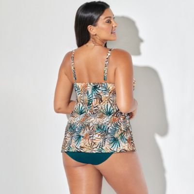 Women's Bra Faux Flyaway Underwire Tankini Top