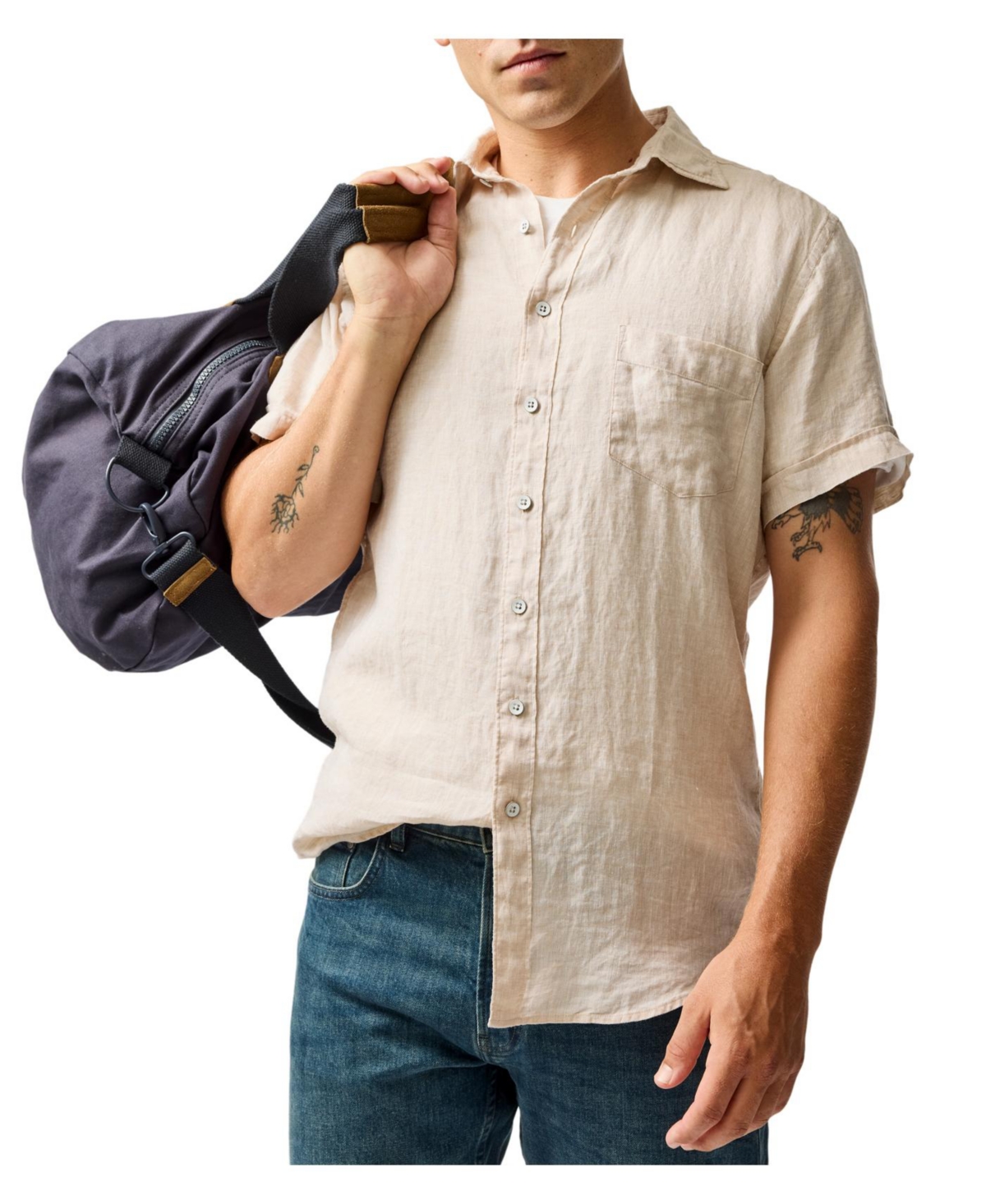 Rodd & Gunn Palm Beach Short Sleeve Slim Fit Shirt In Nude