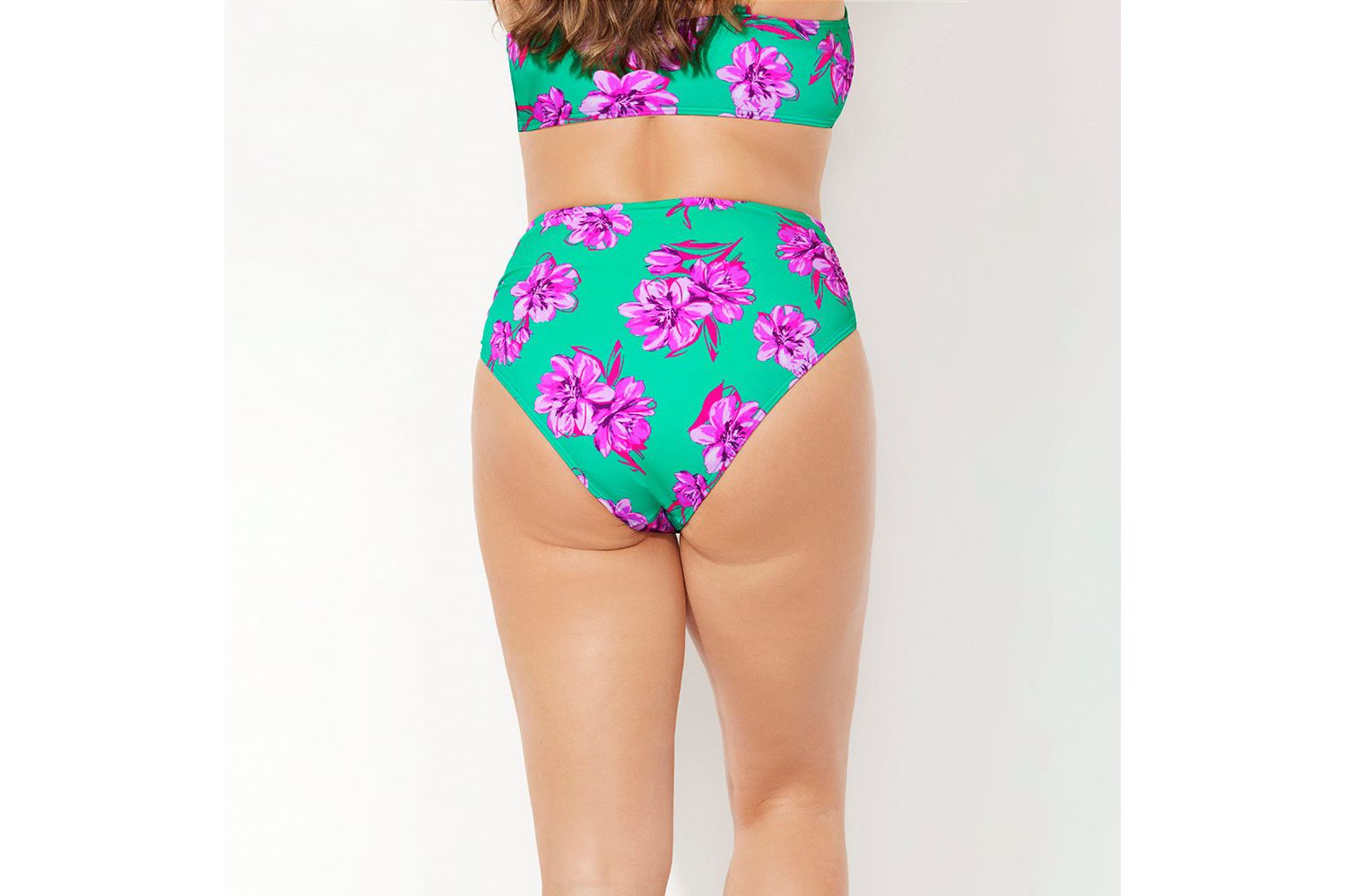 Women's Side Shirred High Waist Swim Brief