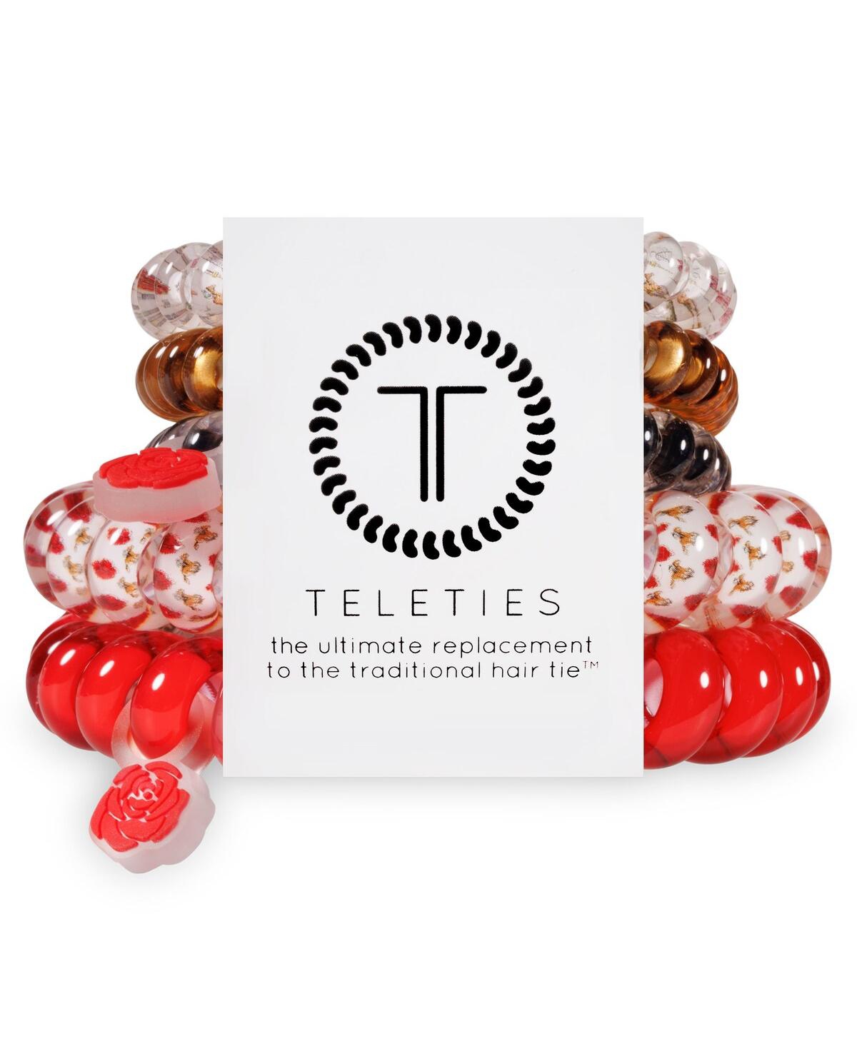 Teleties Kentucky Derby 151 Mixed Hair Tie, Set Of 5 In Red