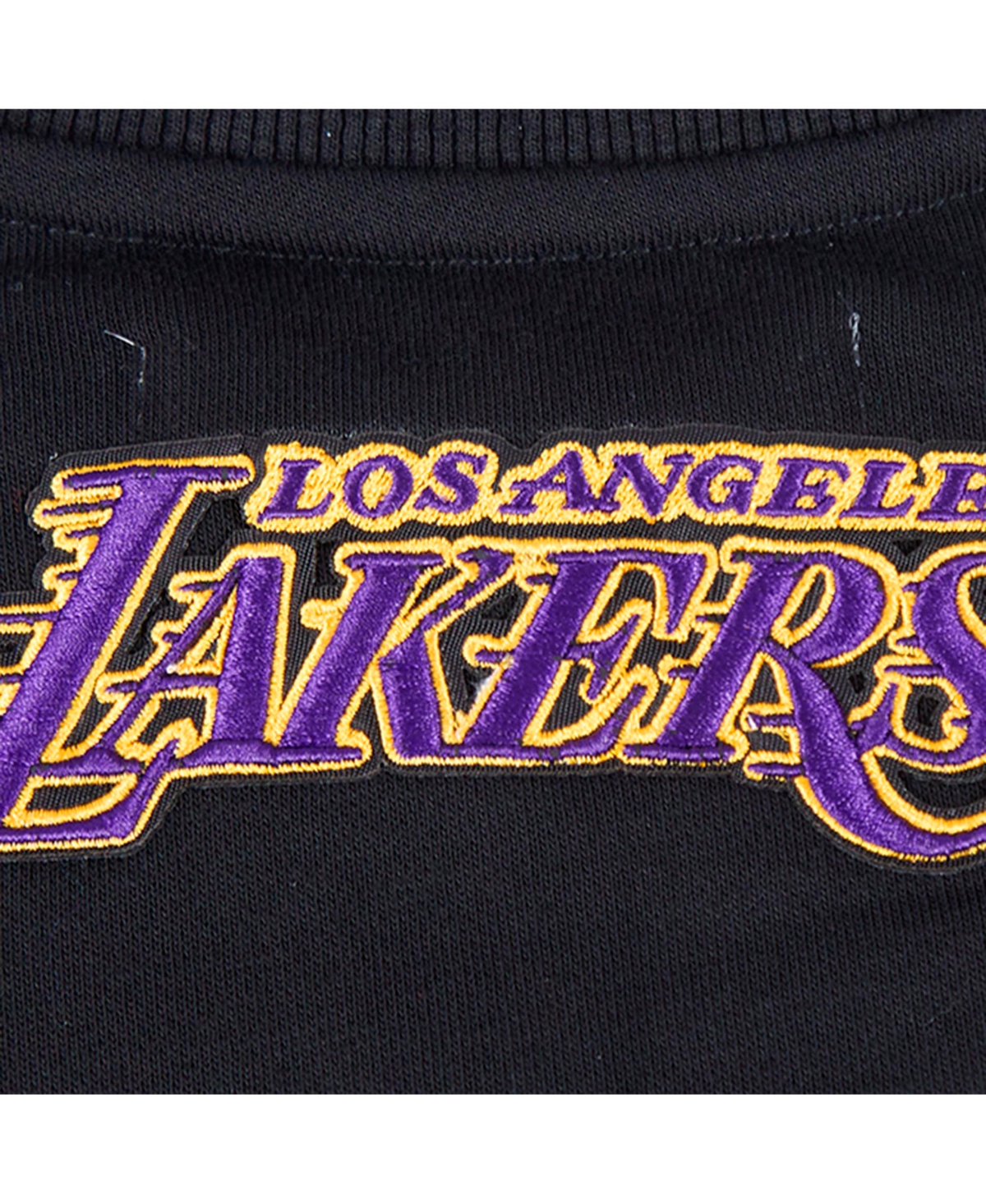 PRO STANDARD WOMEN'S BLACK LOS ANGELES LAKERS AREA CODE CROPPED PULLOVER SWEATSHIRT 