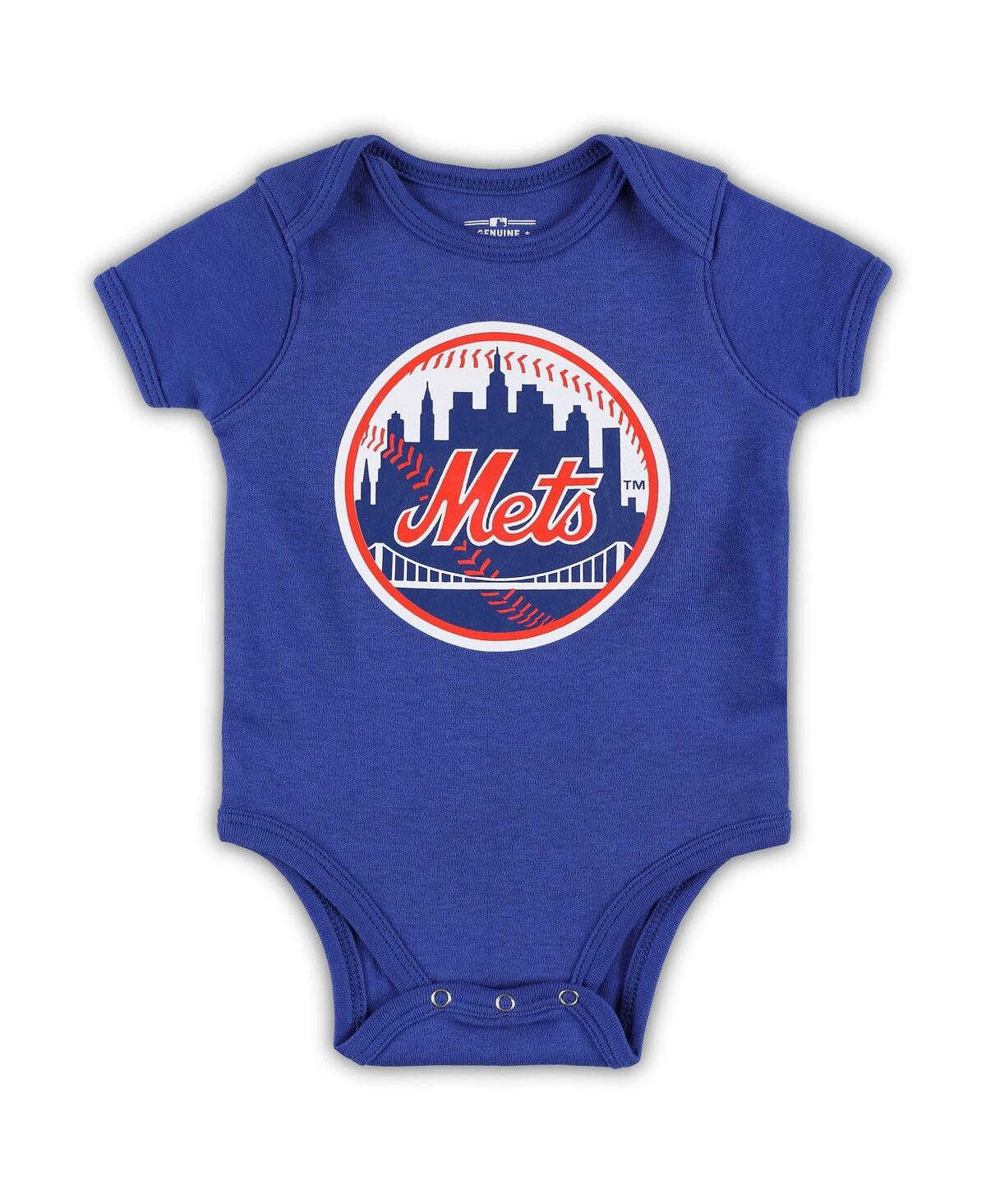 Outerstuff Baby Boys And Girls Royal New York Mets Primary Team Logo Bodysuit In Royal
