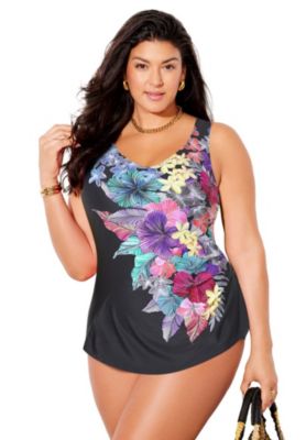 Women's Sarong Front One Piece Swimsuit