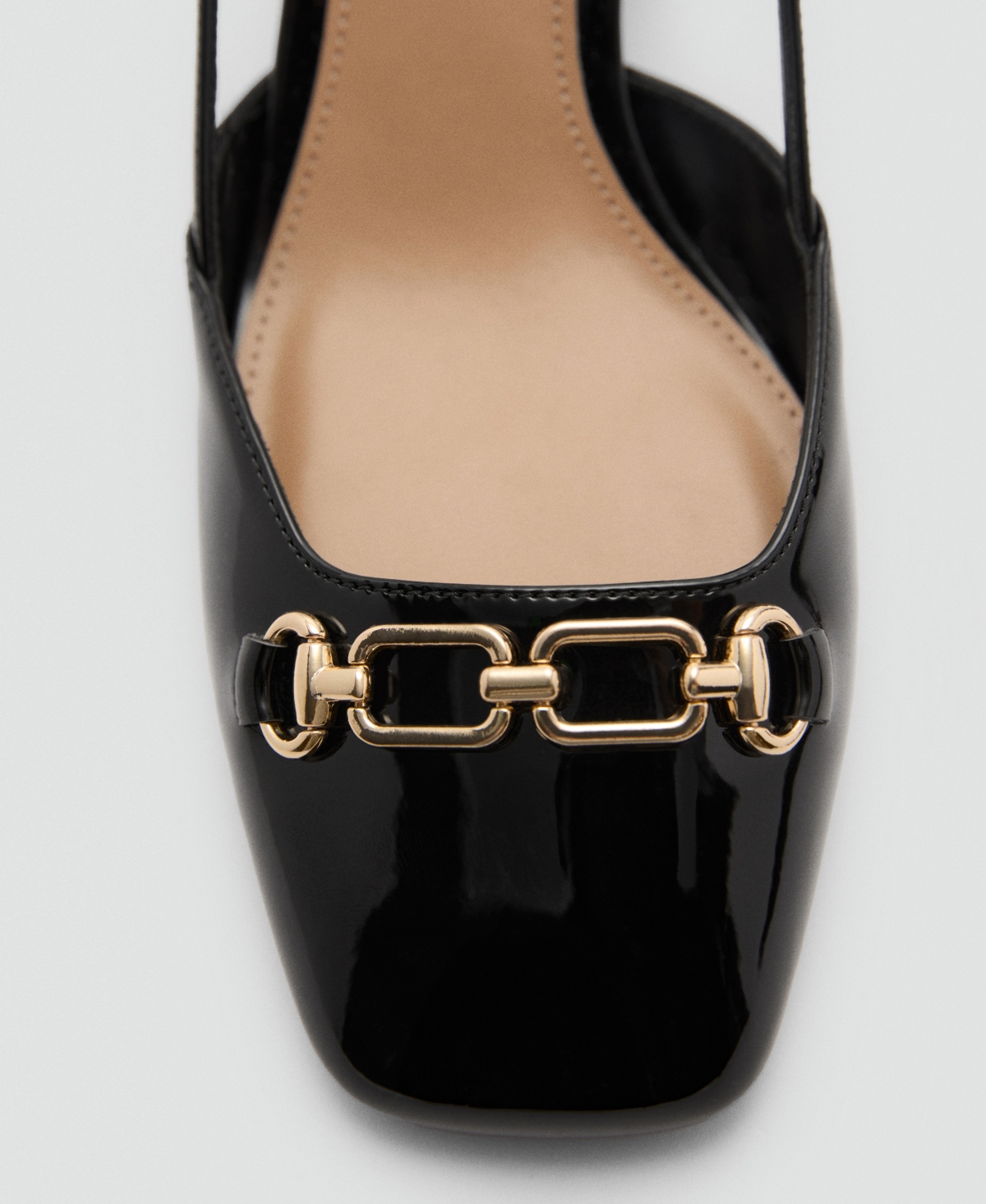Mango Heeled Shoes With Link Detail Black In Black