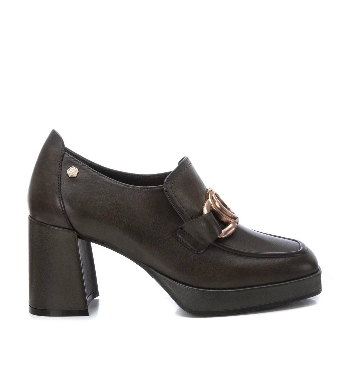 Carmela Leather Collection Women's Loafer Pump by Xti - Black