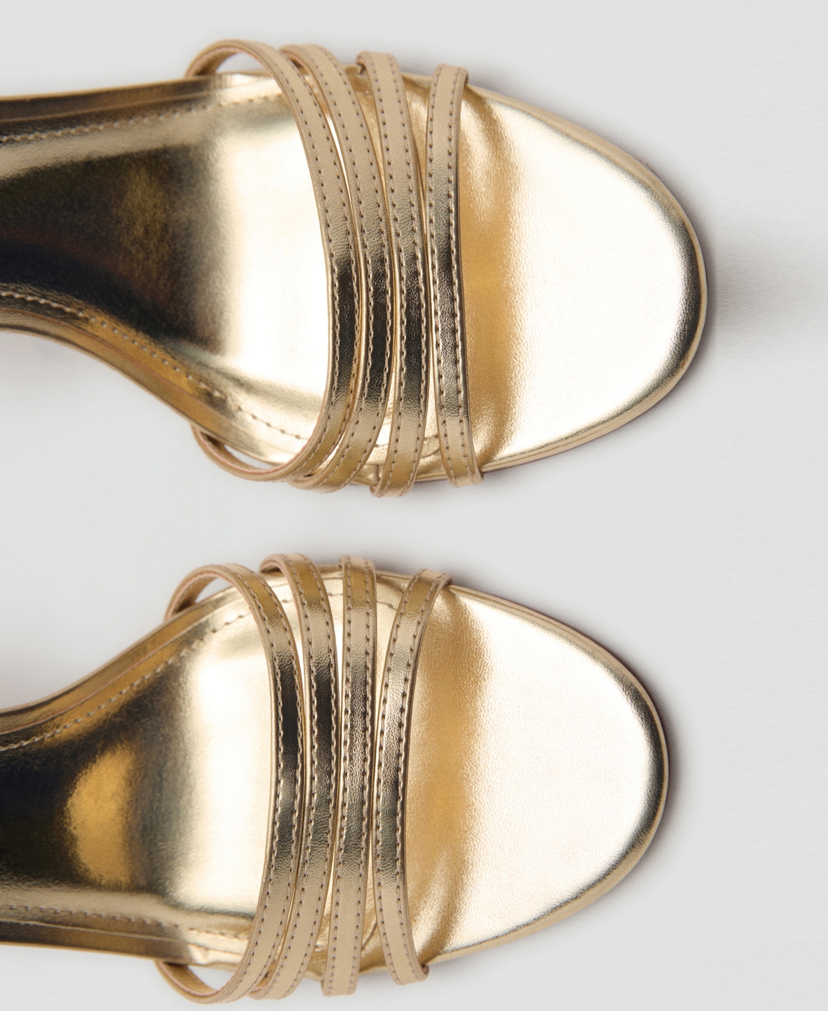 Shop Mango Women's Combined-strap Heeled Sandals In Gold