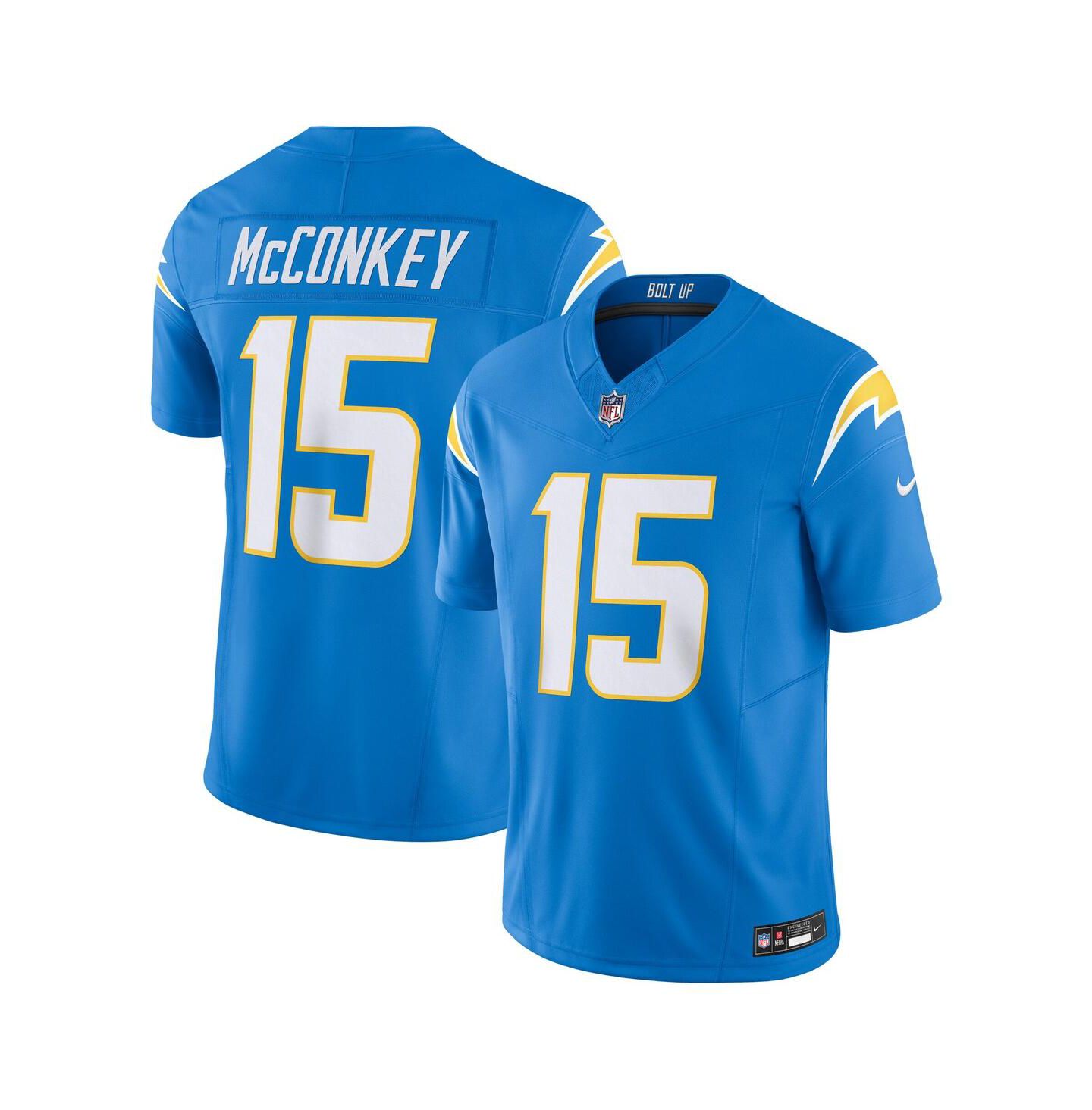 Мужской топ Nike Ladd McConkey Powder Blue Los Angeles Chargers Team Vapor F.U.S.E. Limited Jersey — фото 1
