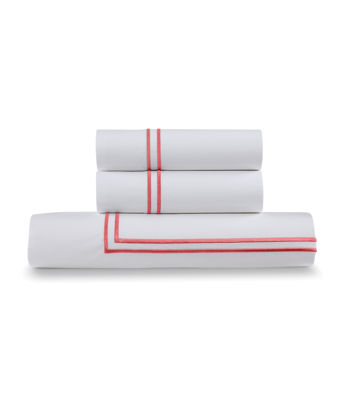 Ella Jayne 100% Cotton Percale Satin Stitched 3-pc. Duvet Cover Set, King/california King In Coral Pink