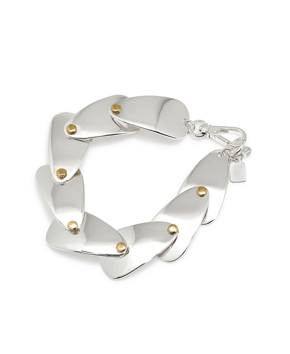 Two-Tone Leaf Layered Link Bracelet - Two-Tone