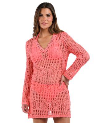 La Blanca - Women's Waverly Bell-Sleeve Cover-Up Dress