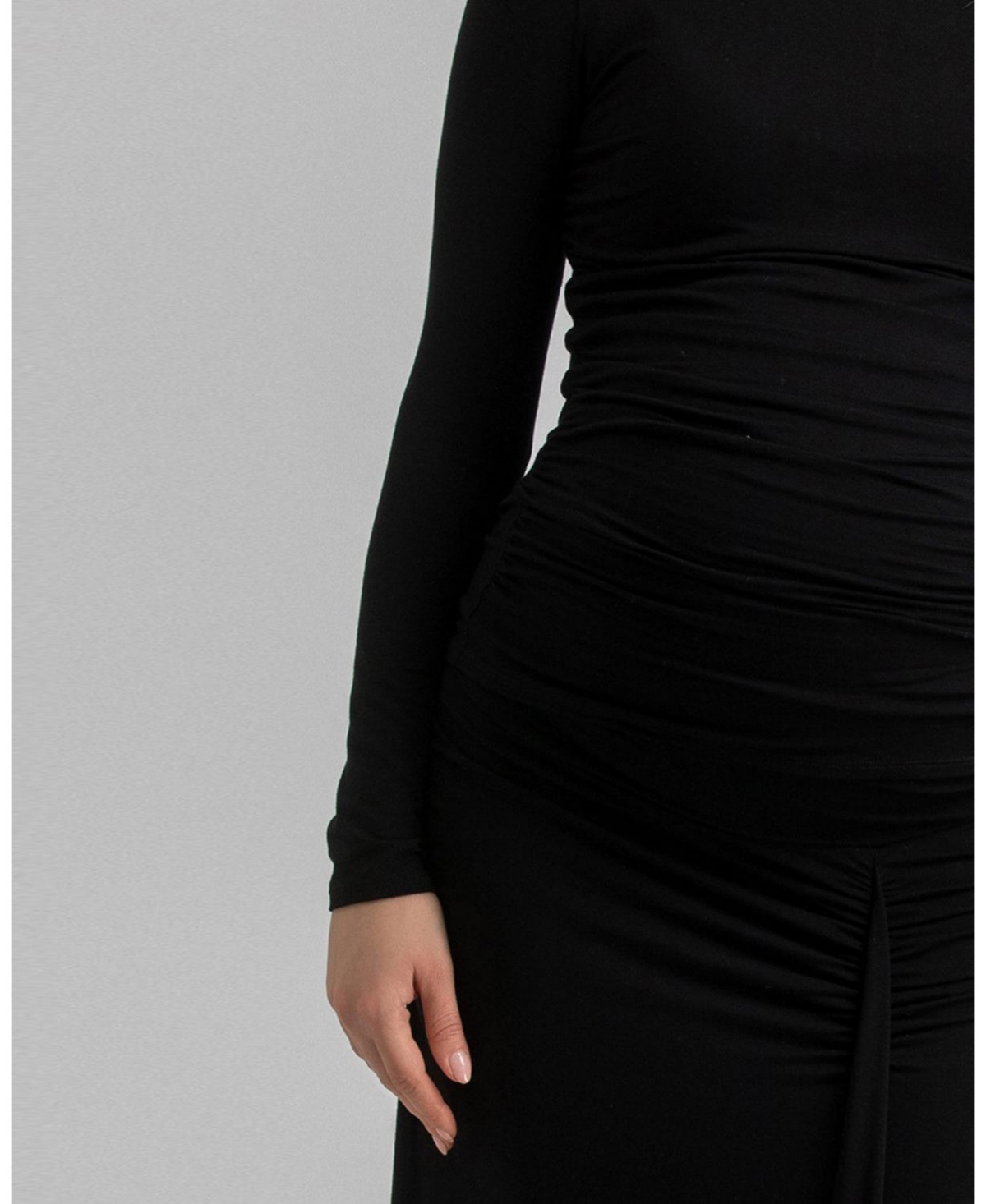 Pietro Brunelli Maternity Maternity Long Sleeve Turtleneck Rib Knit Jumper Aurora In Black