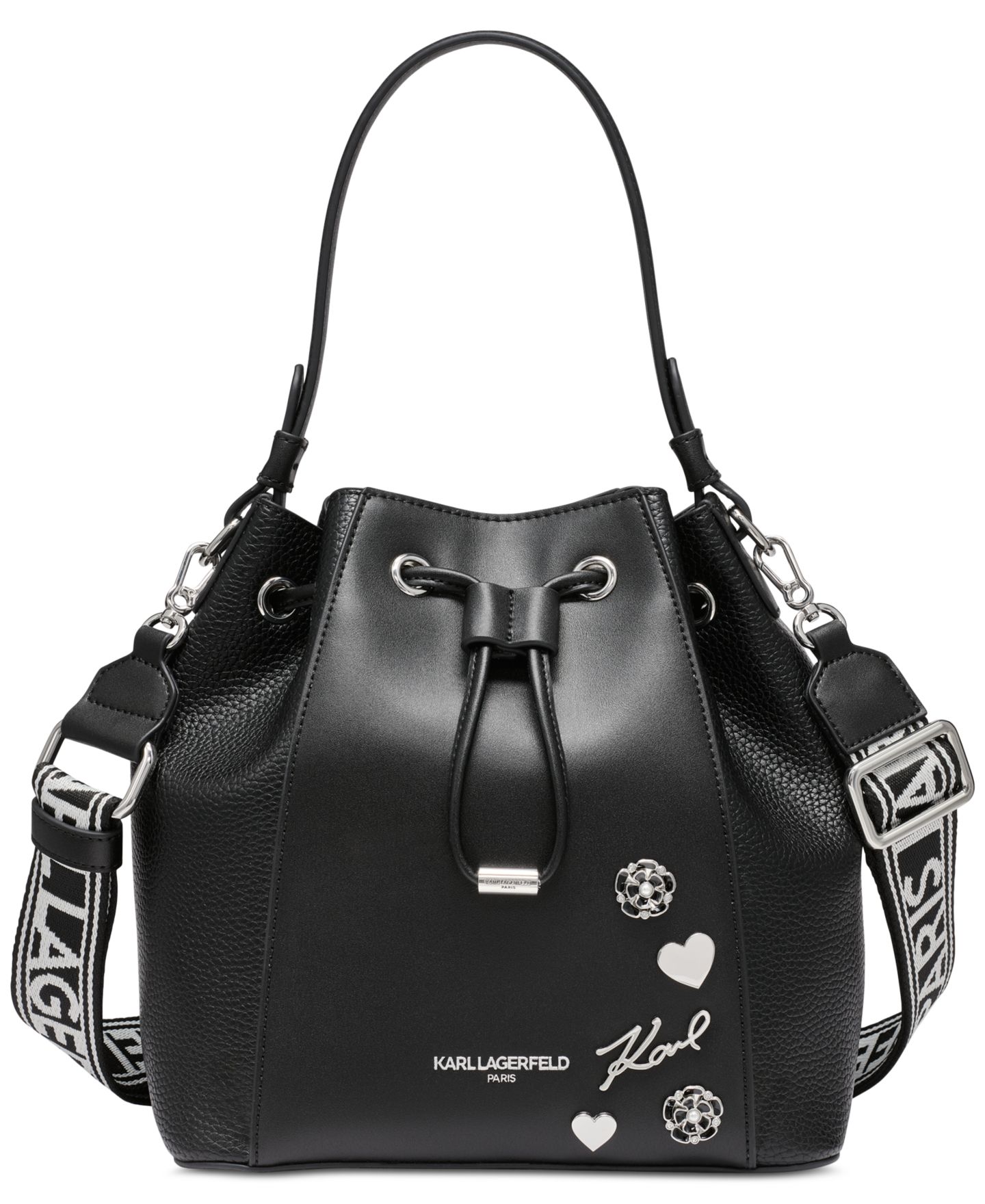 Женская сумка KARL LAGERFELD PARIS Adele Bucket, цвет: Чёрный — фото 1