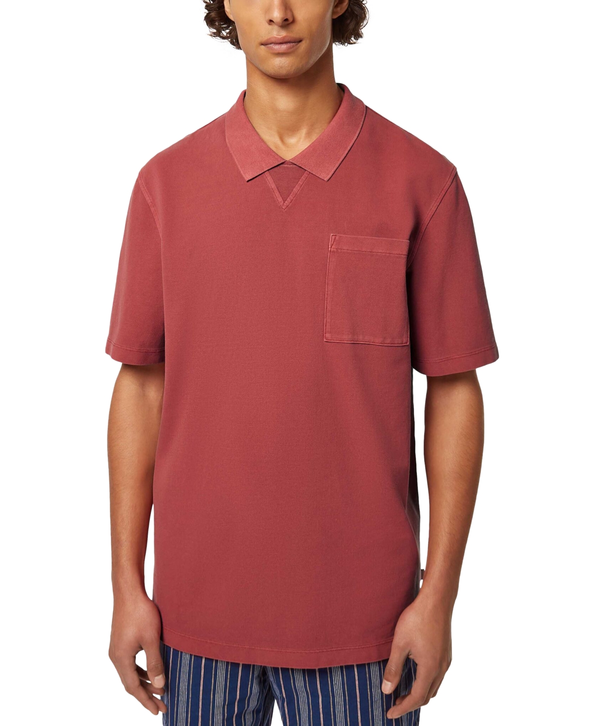 Scotch & Soda Men's Relaxed-fit Short Sleeve Garment-dyed Polo Shirt In Burgundy
