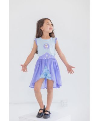 Disney Frozen Girls Romper With Skirt Overlay Toddler |Child
