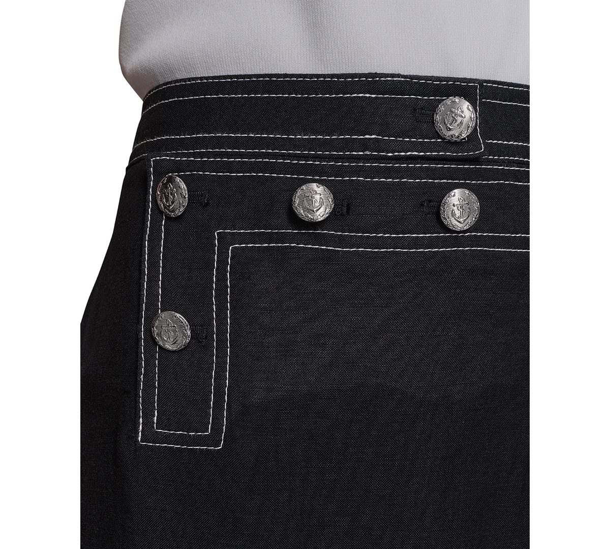 Karl Lagerfeld Women's Linen-blend A-line Skirt In Black