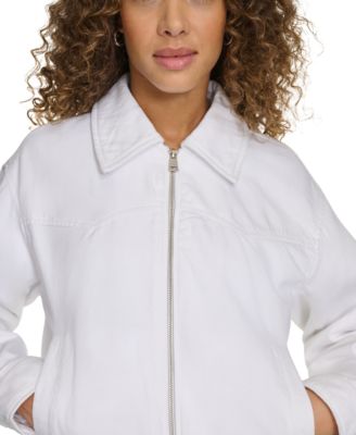 Women's Western Zip-Front Denim Bomber Jacket