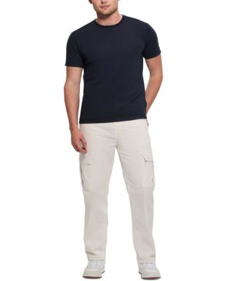 Men's Relaxed Fit Linear Textured Short-Sleeve Crewneck T-Shirt