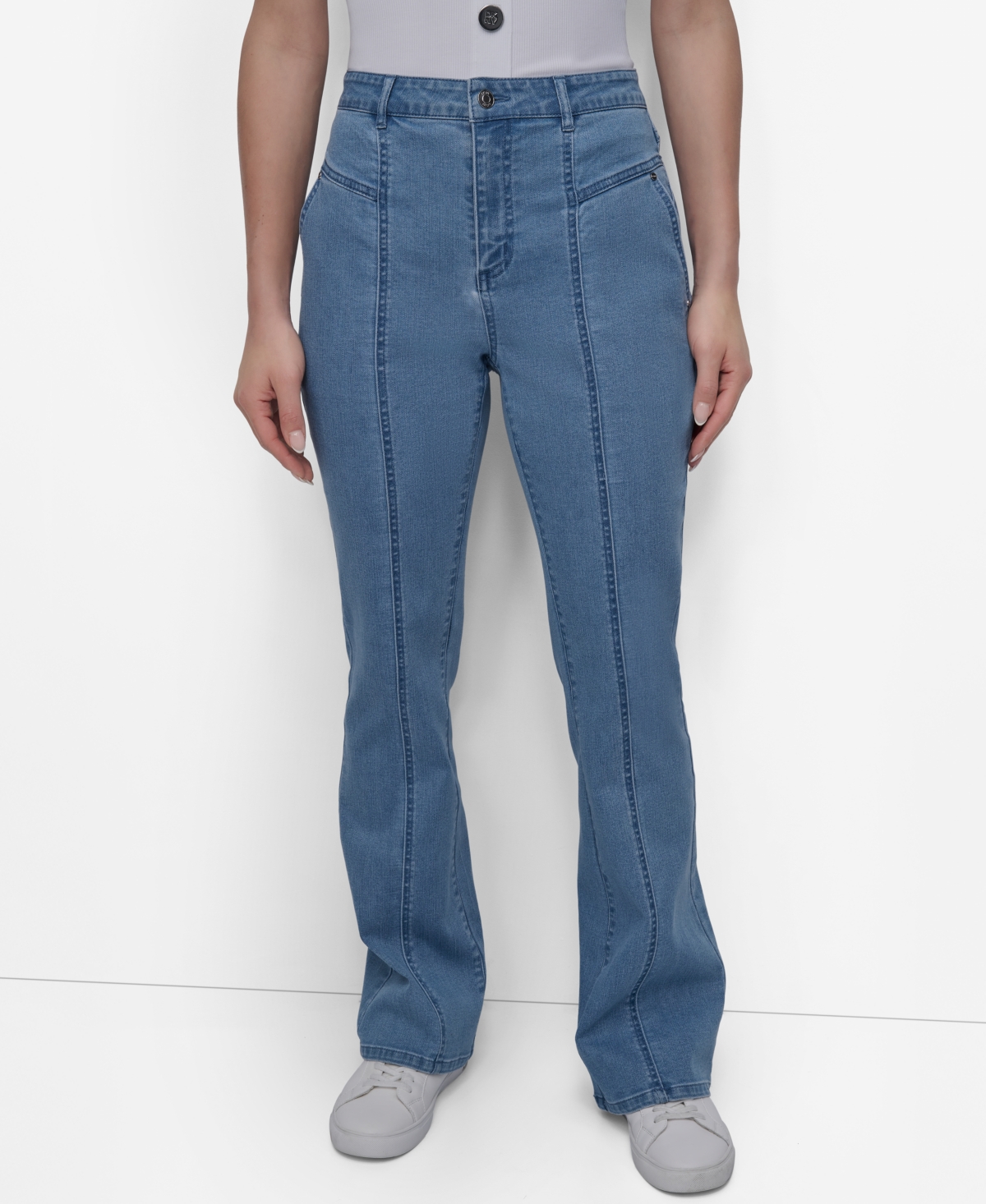Dkny Women's Seam-Front Kick-Flare Jeans - Bleecker Wash