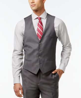 Bar III Mid-Gray Pindot Slim-Fit Suit Separates 
