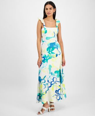 RACHEL Rachel Roy - Women's Printed Ruffle-Sleeve Dress