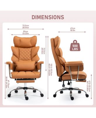 Faux Leather Gaming Chair, Ergonomic High-Back Office Chair With Tilt and Swivel, Reclining Computer Desk Chair for Women, Men