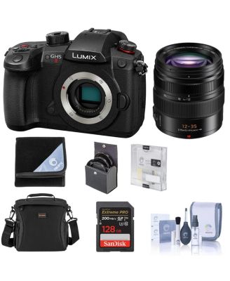 LUMIX GH5II Mirrorless Camera with LUMIX G X Leica DG Vario-Elmarit 12-35mm f/2.8 Lens, 128GB SDXC Memory Card, 58mm Filter Kit and Bag
