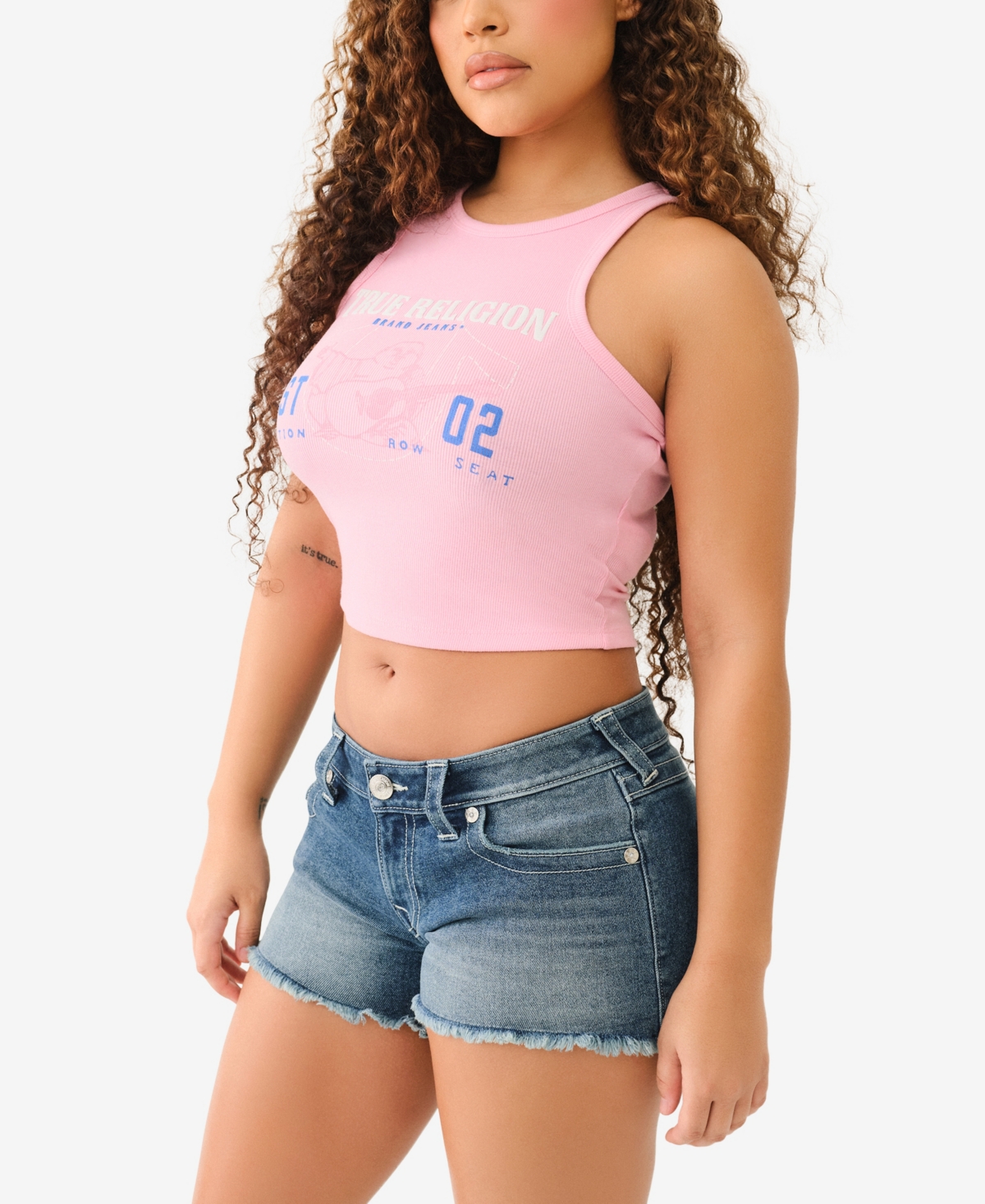 TRUE RELIGION WOMEN'S BUDDHA GODDESS CREW NECK TOP 