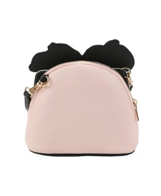 Snoopy Christmas Dog House Pink 7.75" Dome Crossbody Bag