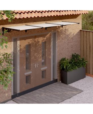 Door Canopy Black and Transparent 117.1"x35.4" Polycarbonate