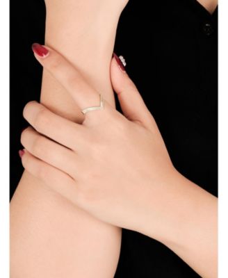 Crown Wishbone Ring in 14K Gold, Size 6, approx. 2.3 grams.