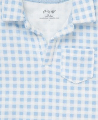 Baby Boys Gingham Terry Polo Top & Shorts, 2 Piece Set