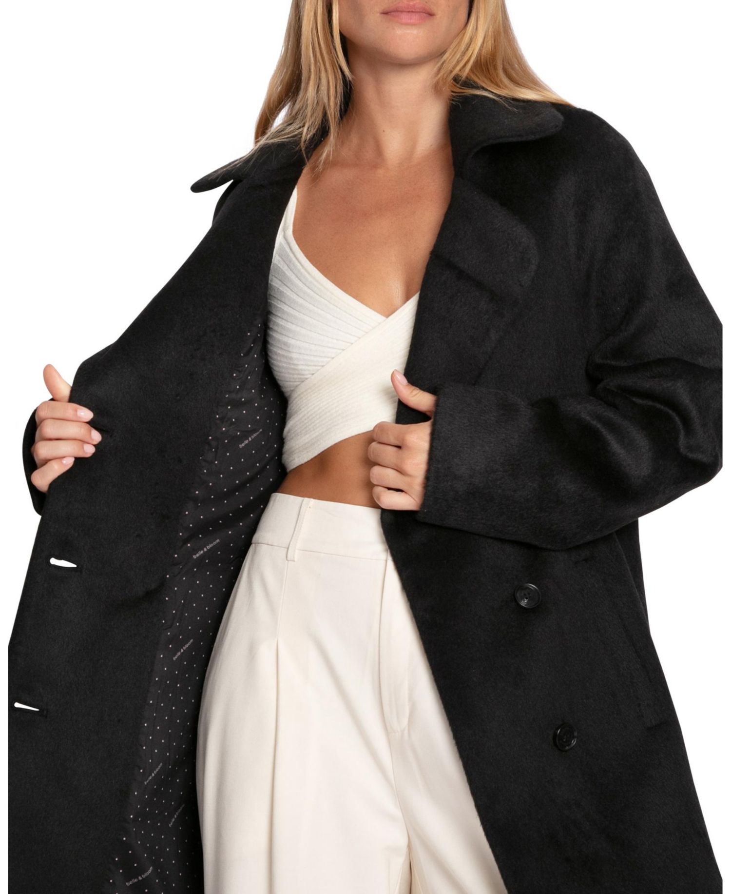 Women's Belle and Bloom Wanna Be Loved Wool Blend Peacoat