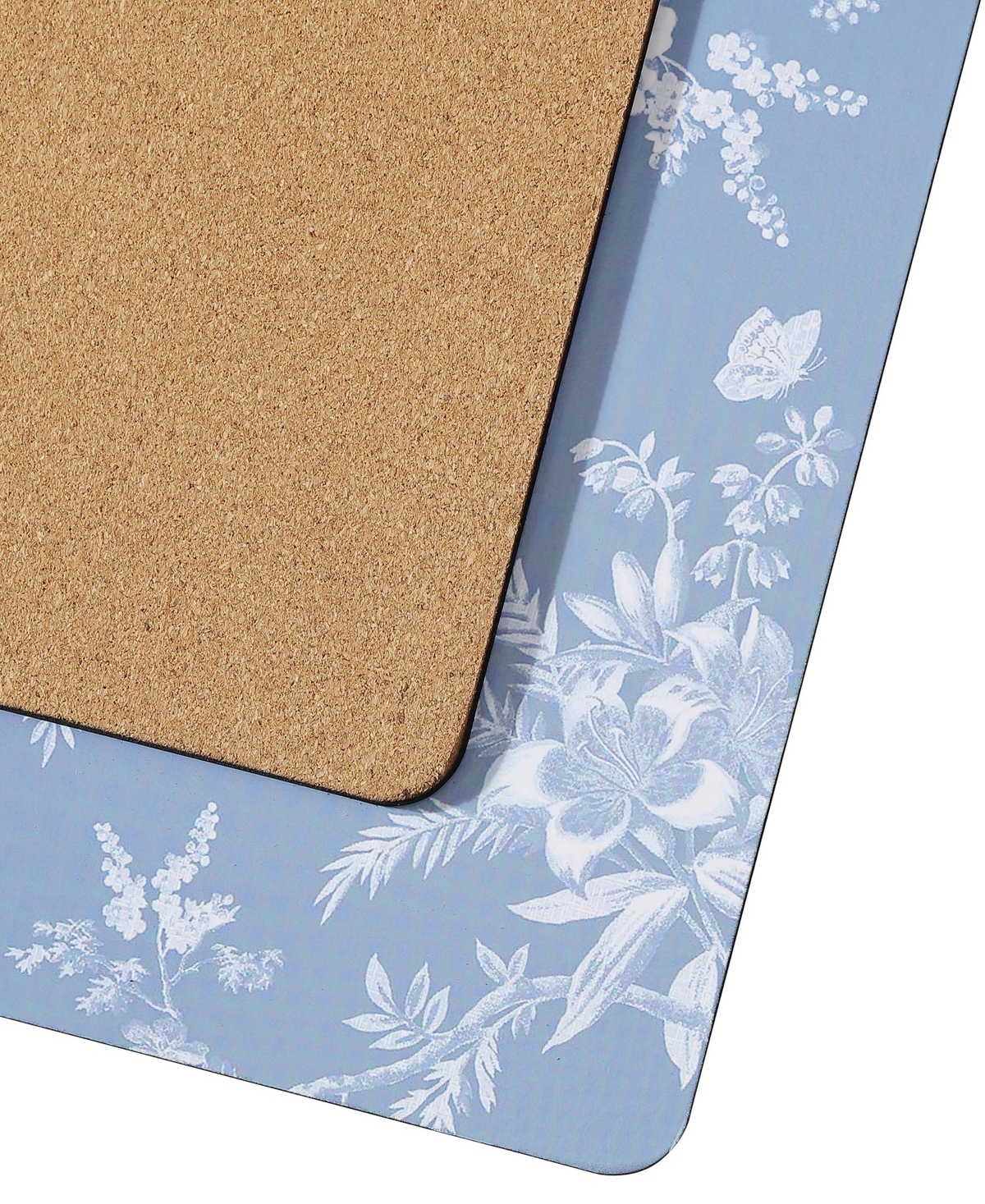 Laura Ashley Walled Garden Cork Placemats Set Of 4, 16" X 12" In Walled Garden