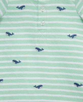 Baby Boys 2-Pc. Embroidered Cotton Romper & Bucket Hat Set