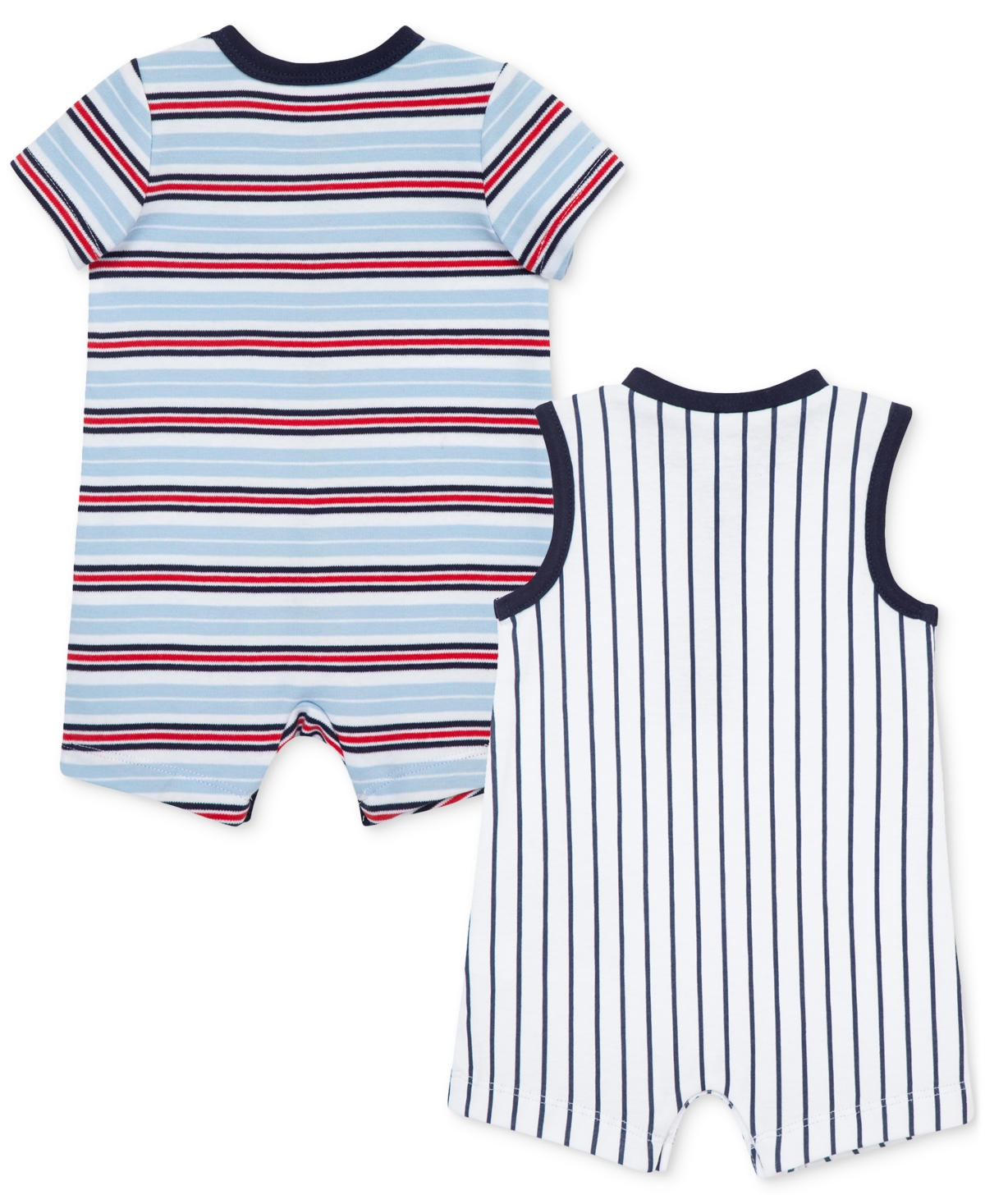 Little Me Baby Boys Baseball Stripe Rompers, Pack Of 2